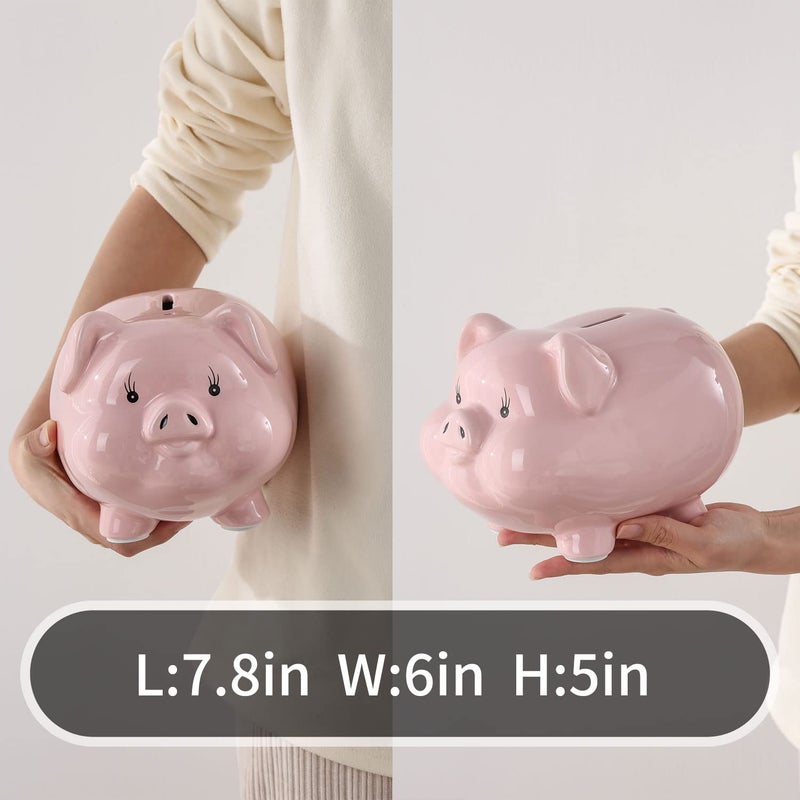 PIG WORLD Ceramics Pig Piggy Bank for Boys,Money Bank for Adults,Gilrs Alcancias De Dinero para Adultos NiÃ±os,Coin Bank,Modern Home Decor Living Room - Image 2